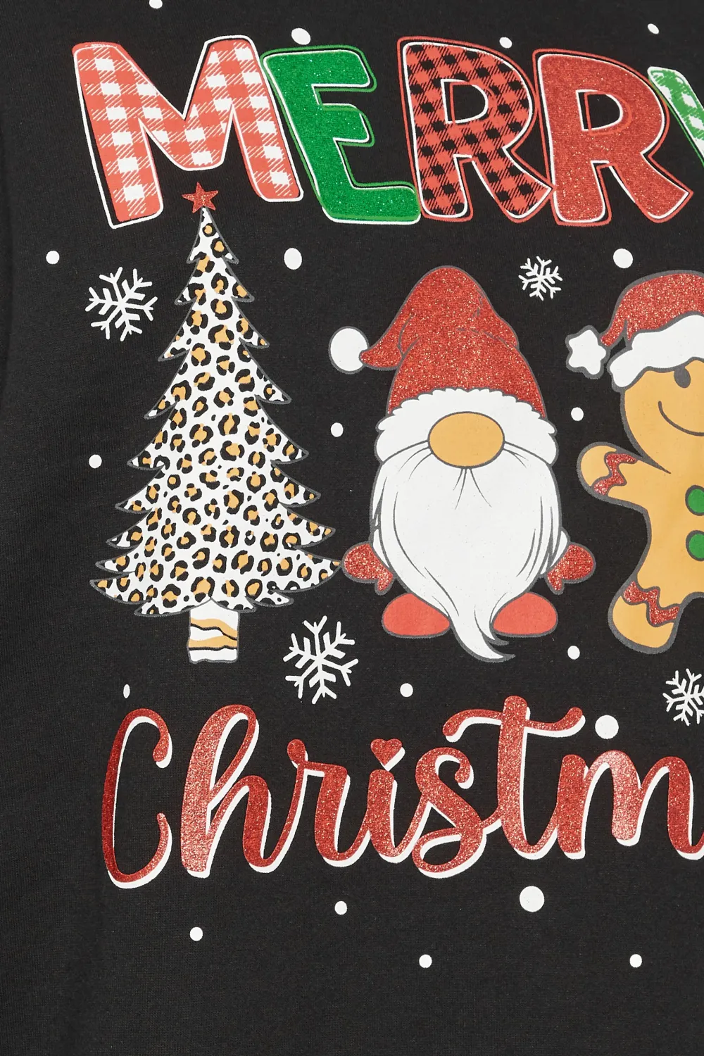 YOURS Curve Black 'Merry Christmas' Graphic Sweatshirt Dress