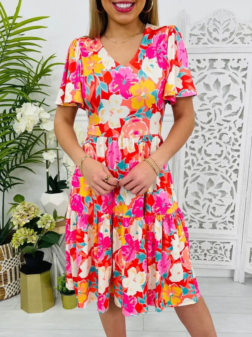 Command The Room Dress In Coral