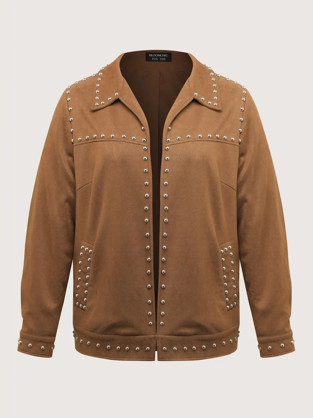 Rivet Open-Front Collar Jacket