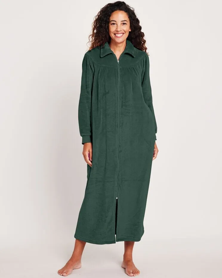 Cozy Knit Plush Zip Robe