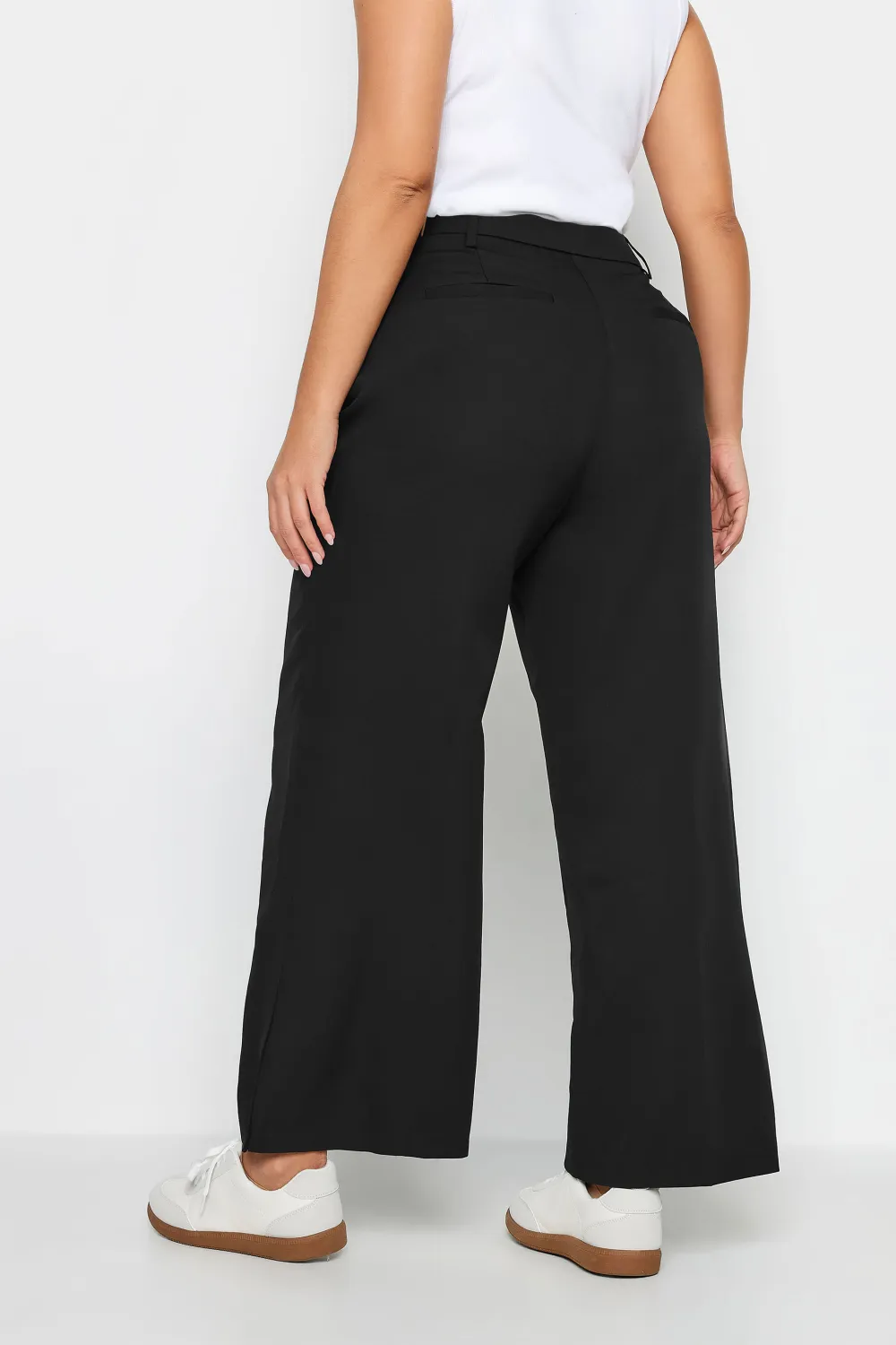 YOURS Curve Pink Split Hem Flared Trousers