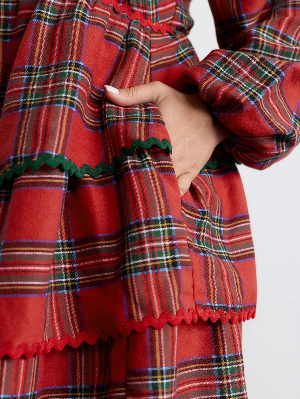 Sweet Holidays Ribbon Tiered Knee Dress