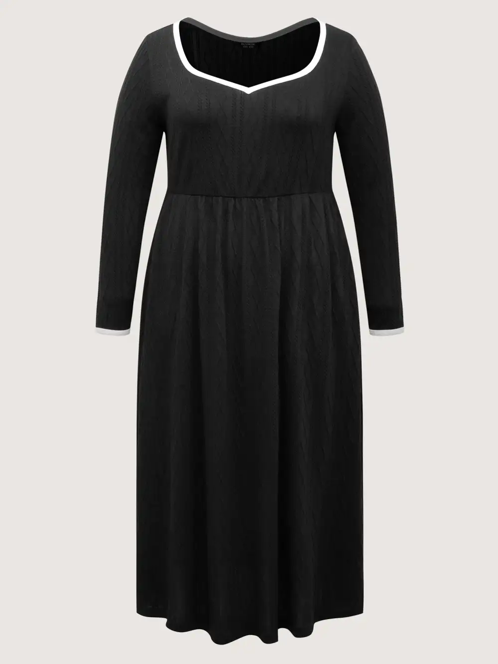 Color Contrast Pockets Knit Maxi Dress