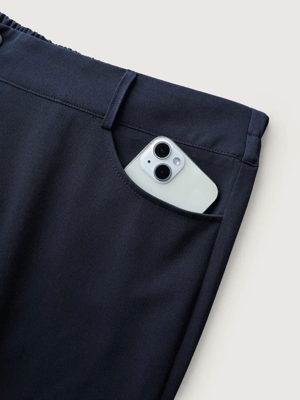 Textured Wide-Leg Button Pants