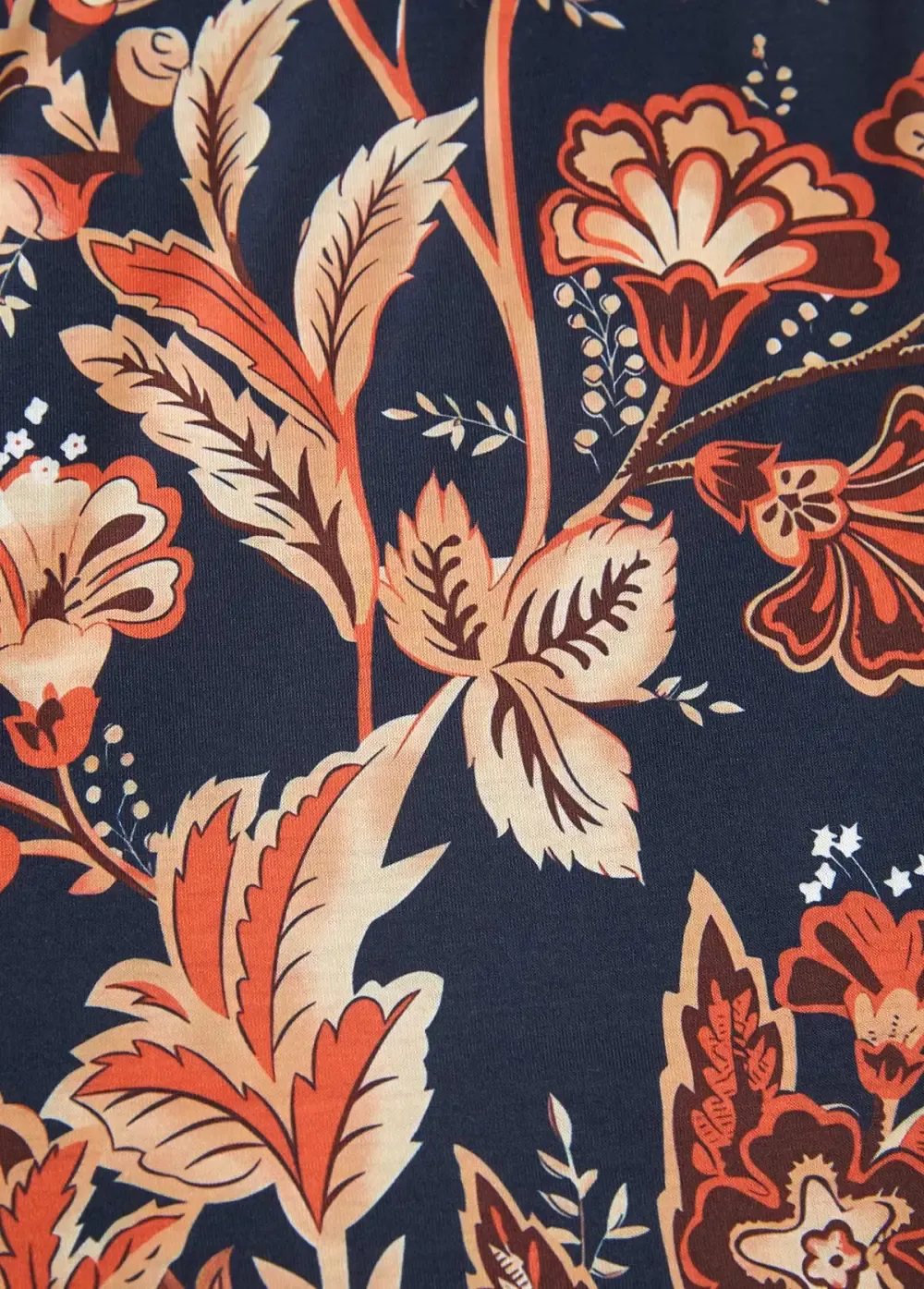 Dark Blue Circular Ring Floral Print Sleeveless Dress