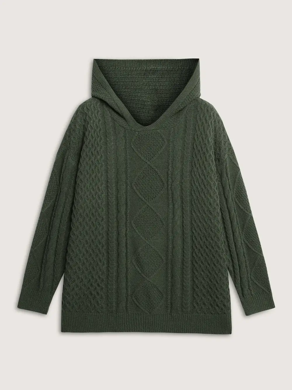Twisted Textured Hooded Pullover
