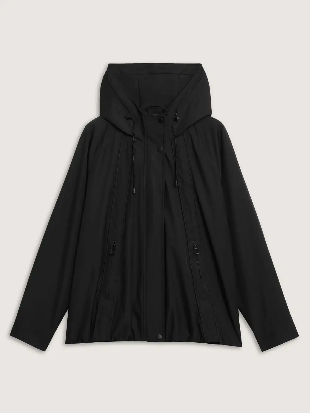 Pockets Zipper-Front Hooded Bomber Jacket