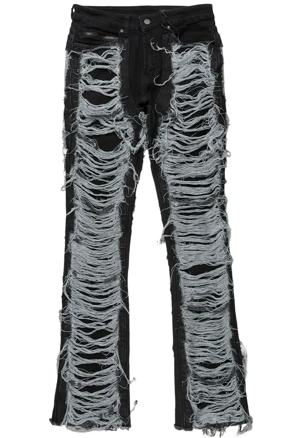 Conrad Black Stacked Flare Jean