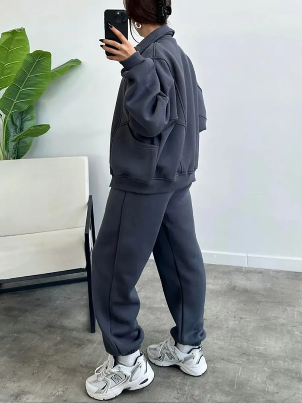 Women's 2 Piece Sets Zipper Outfits Casual Long Sleeve  Sweatsuits Sets