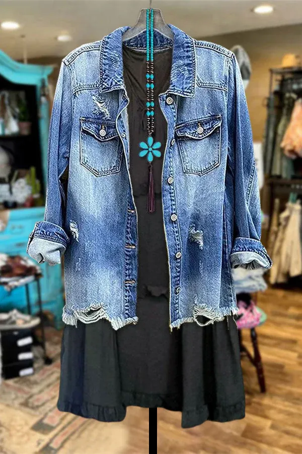 Solid Hollow Out Ruffled V-Neck Dress