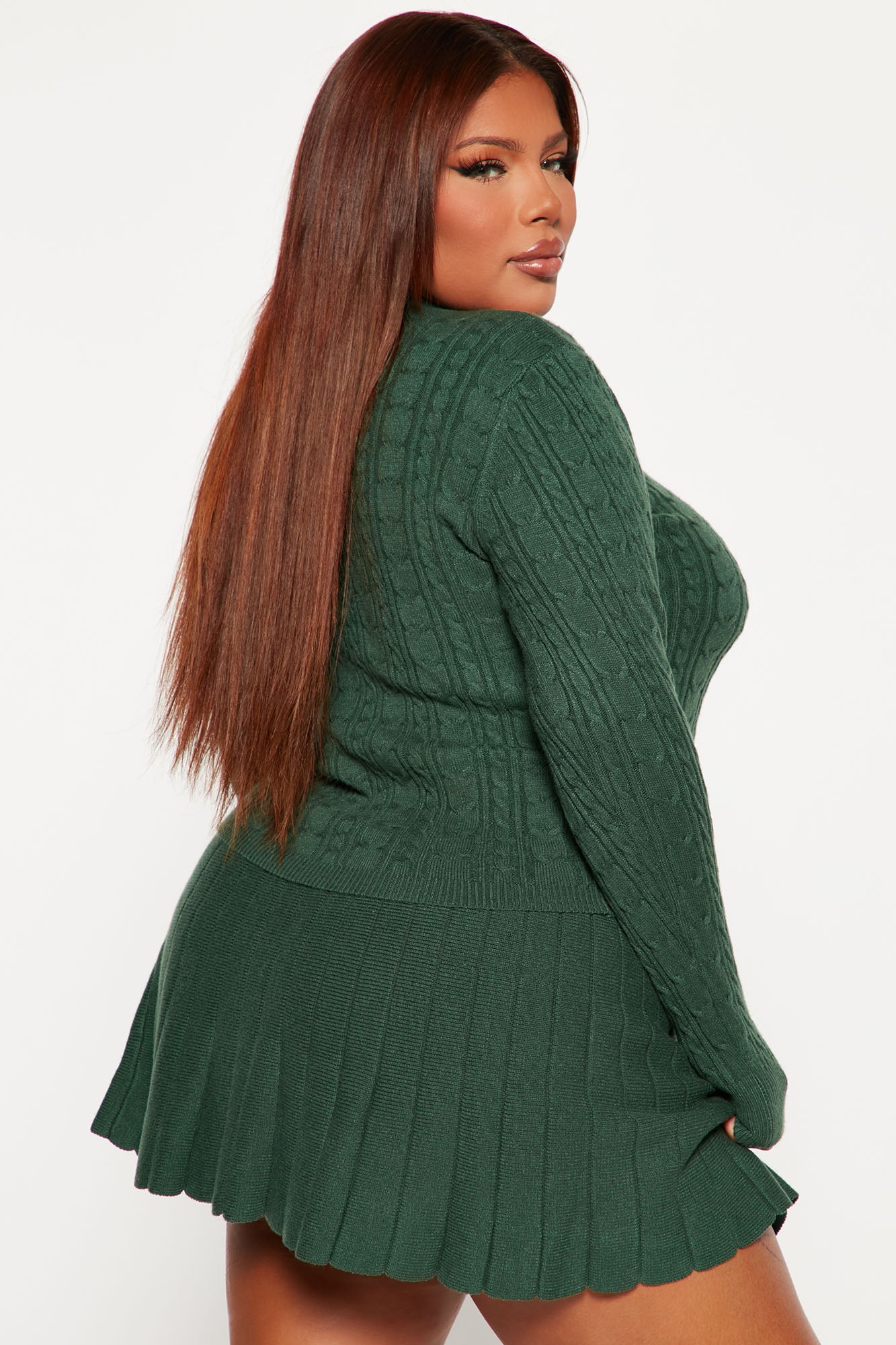 Selene Sweater Skirt Set - Hunter