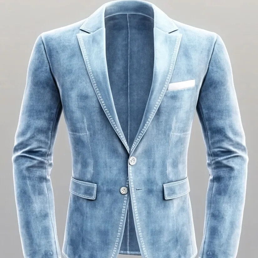 Men's  Two Button Notch Lapel Long Sleeve Blazer