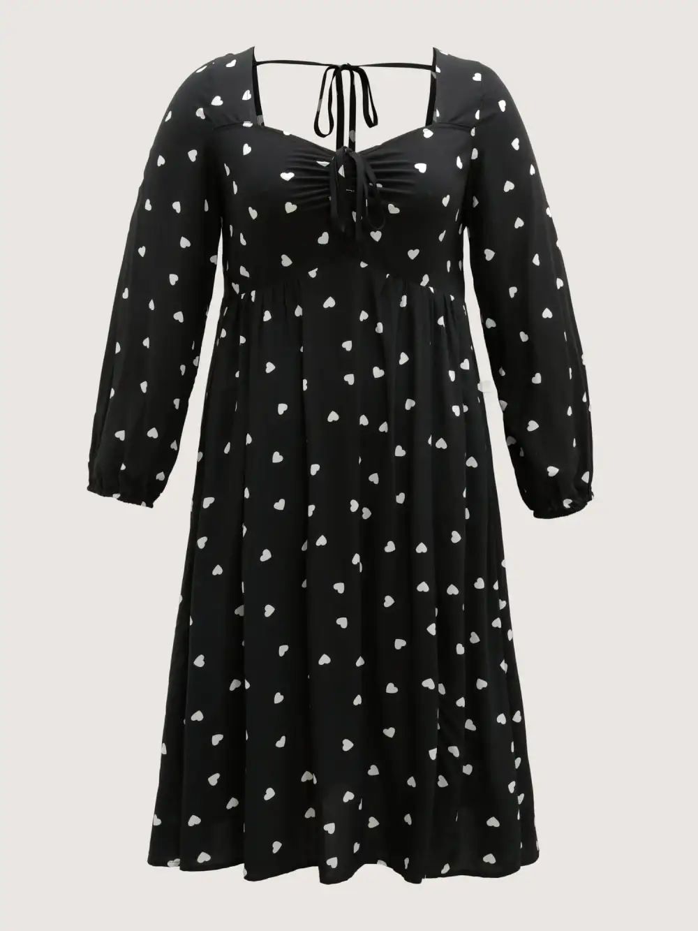 Supersoft Hearts Back Cut-Out Drawstring Midi Dress