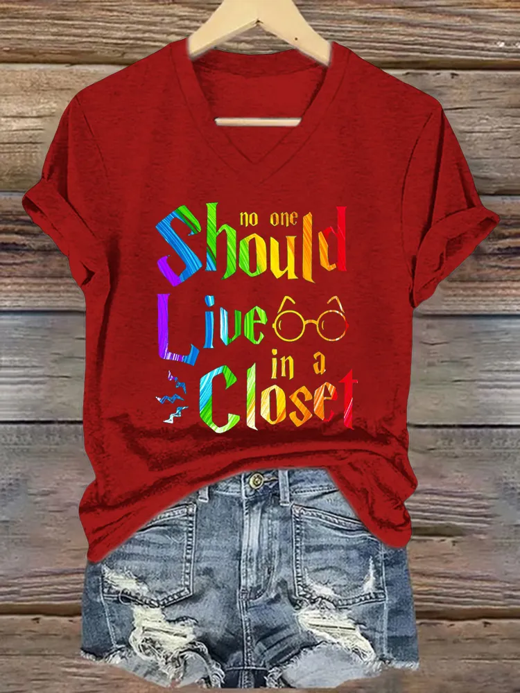 Women'S T-Shirt Cute Rainbow LGBT T Shirt Lesbian Gay Pride Gift