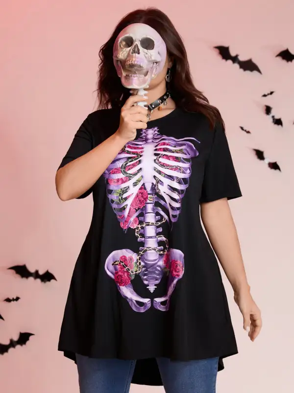 Spooky Skull Supersoft Tunic Mini Dress