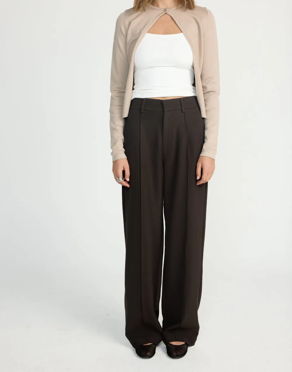 Short Slim Solid Color Simple Top