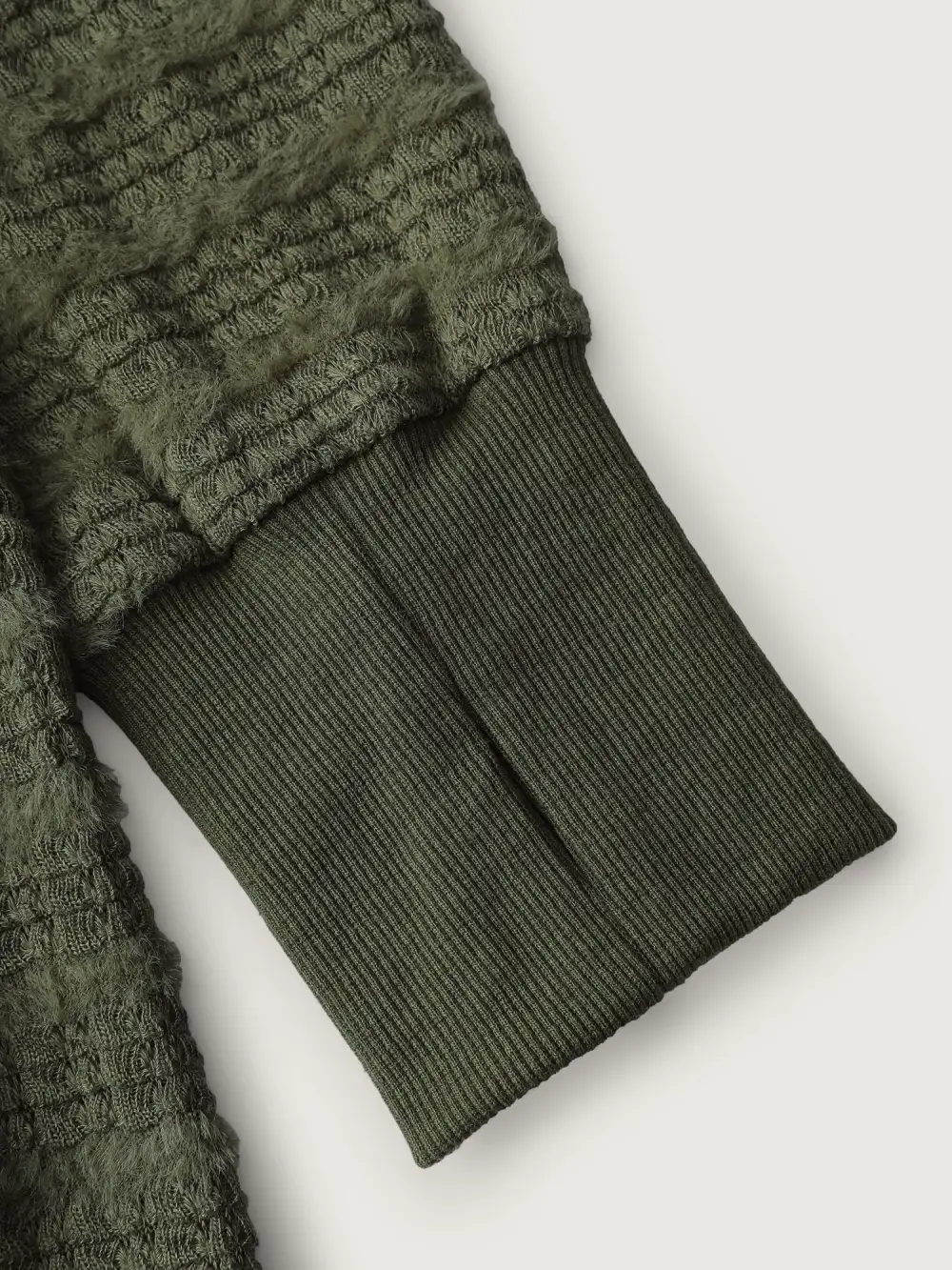 Textured V-Neck Dolman Sleeve Sweatshirt