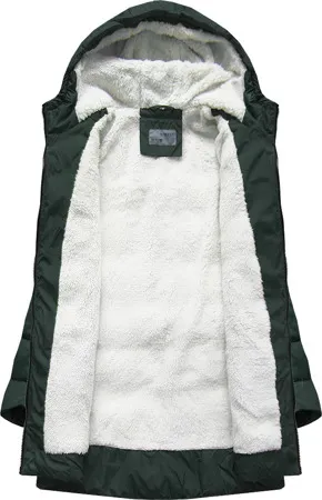 WOMEN'S QUILTED- JACKET WITH HOOD BOTTLE GREEN