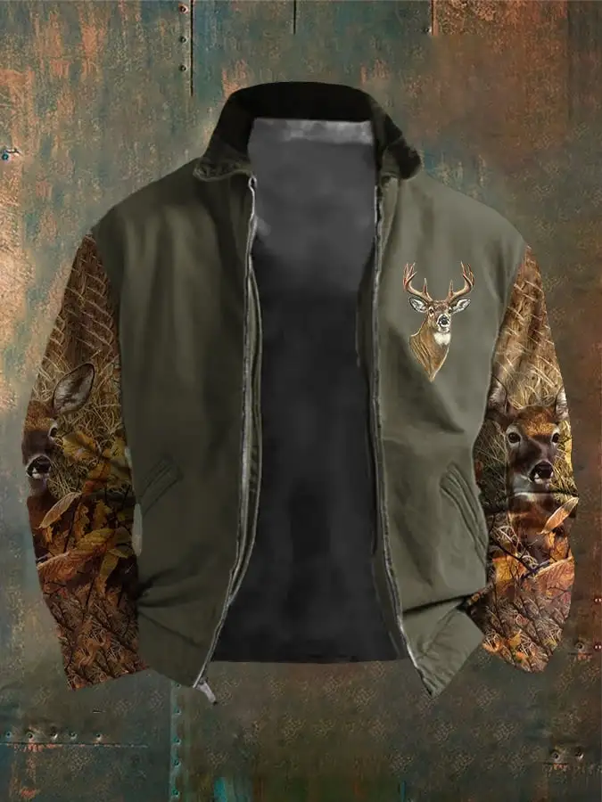 Men's Western Elk Outdoor Lapel Jacket
