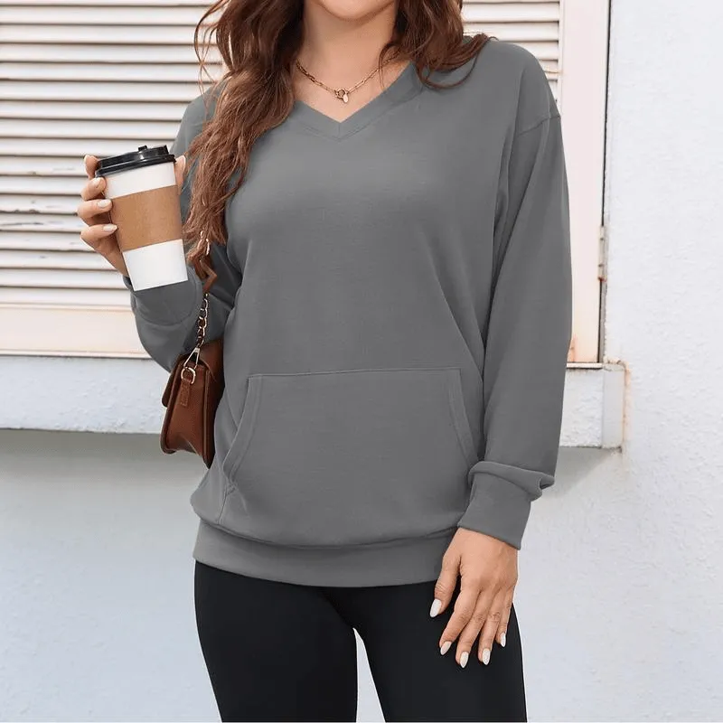 💥Women's Hatless V-Neck Hoodie with Pockets