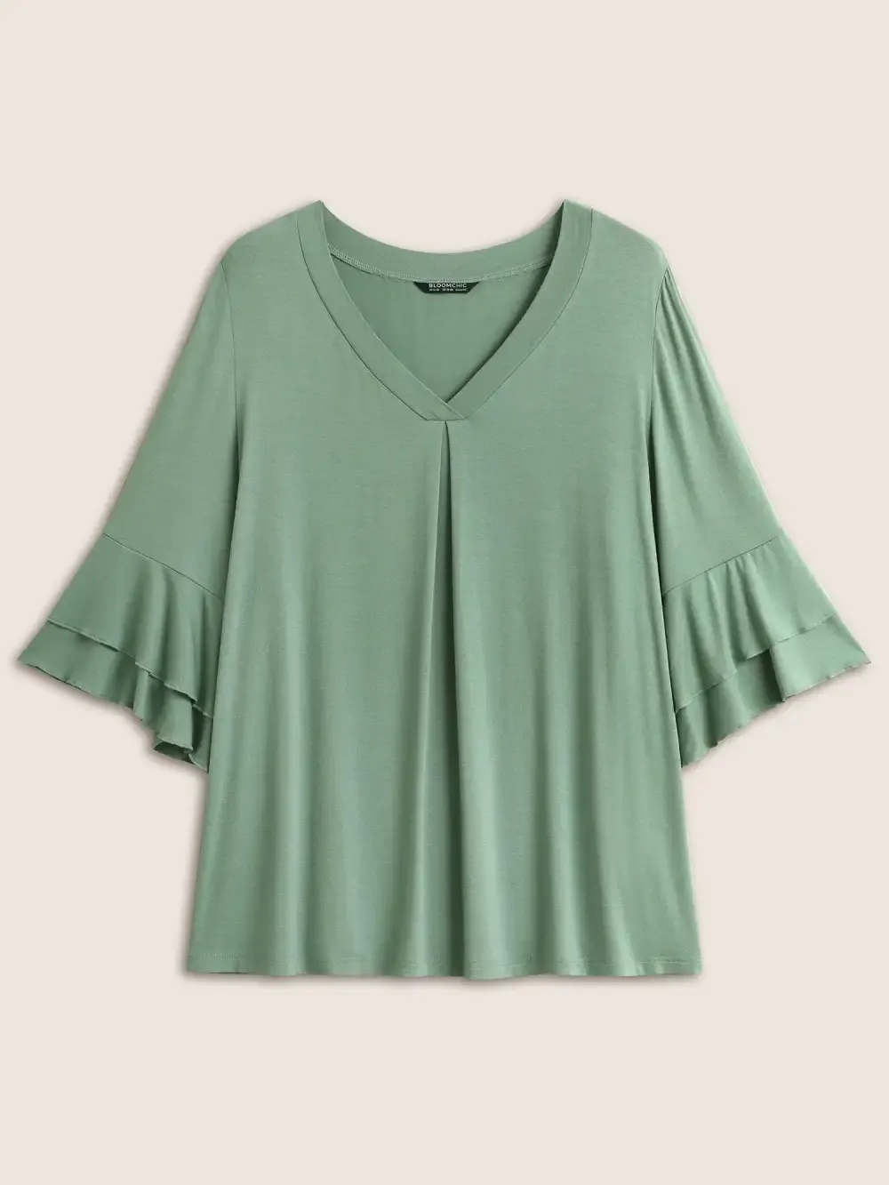 Supersoft Essentials Ruffle Layered Sleeve Pleated T-Shirt