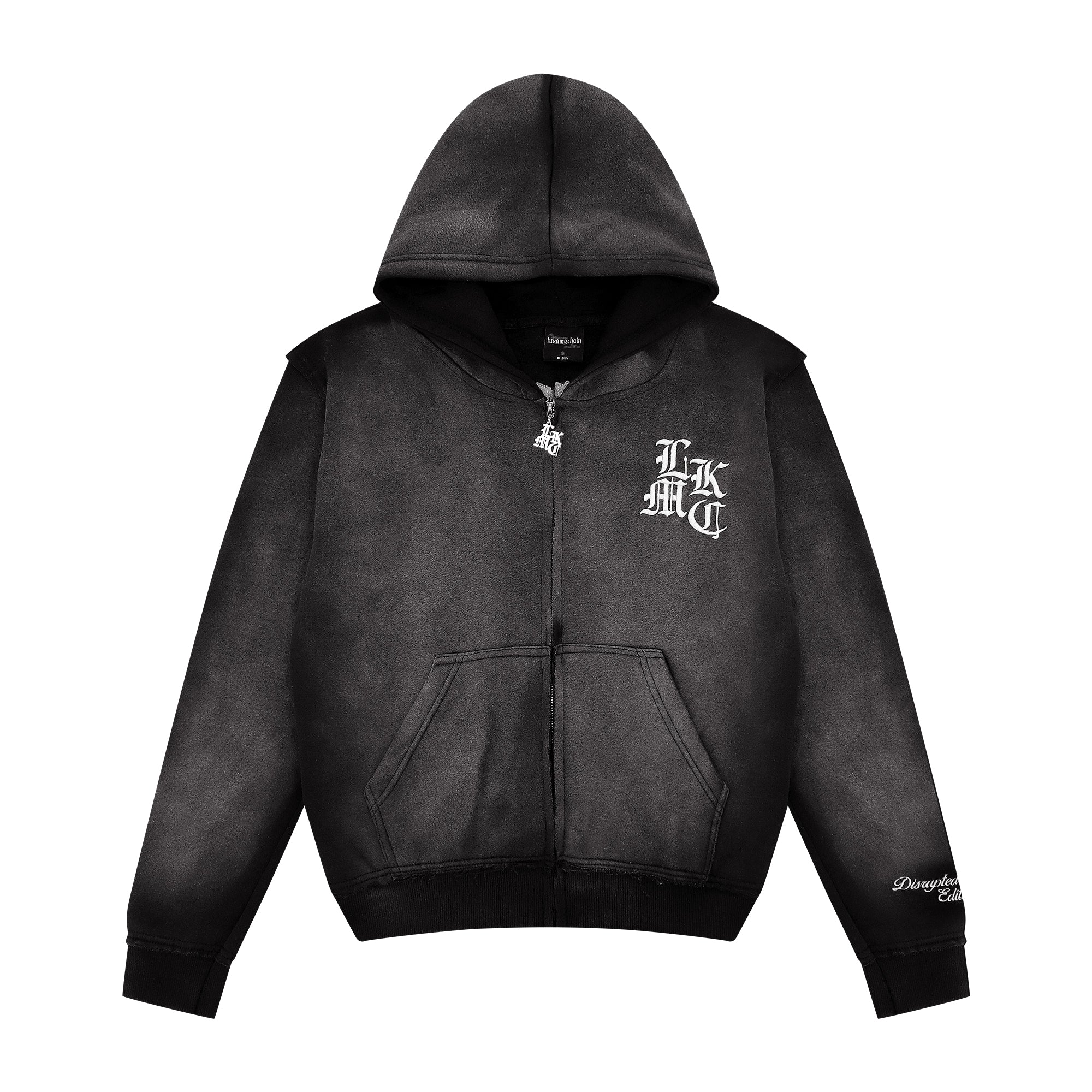 Distressed Zip Hoodie Dark Grey (Male version)