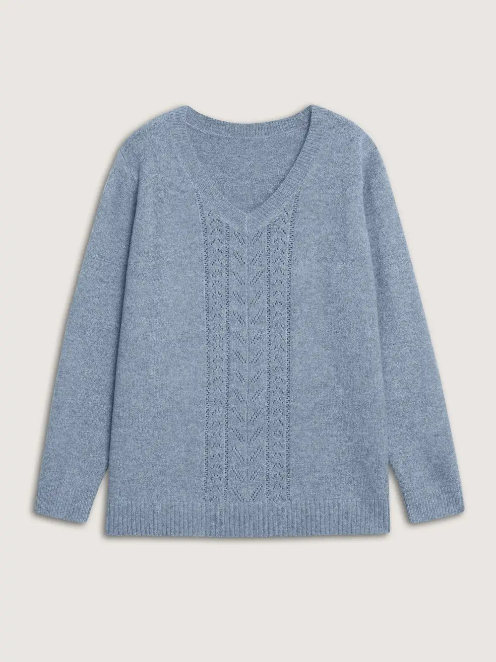 Heather Textured V-Neck Pullover
