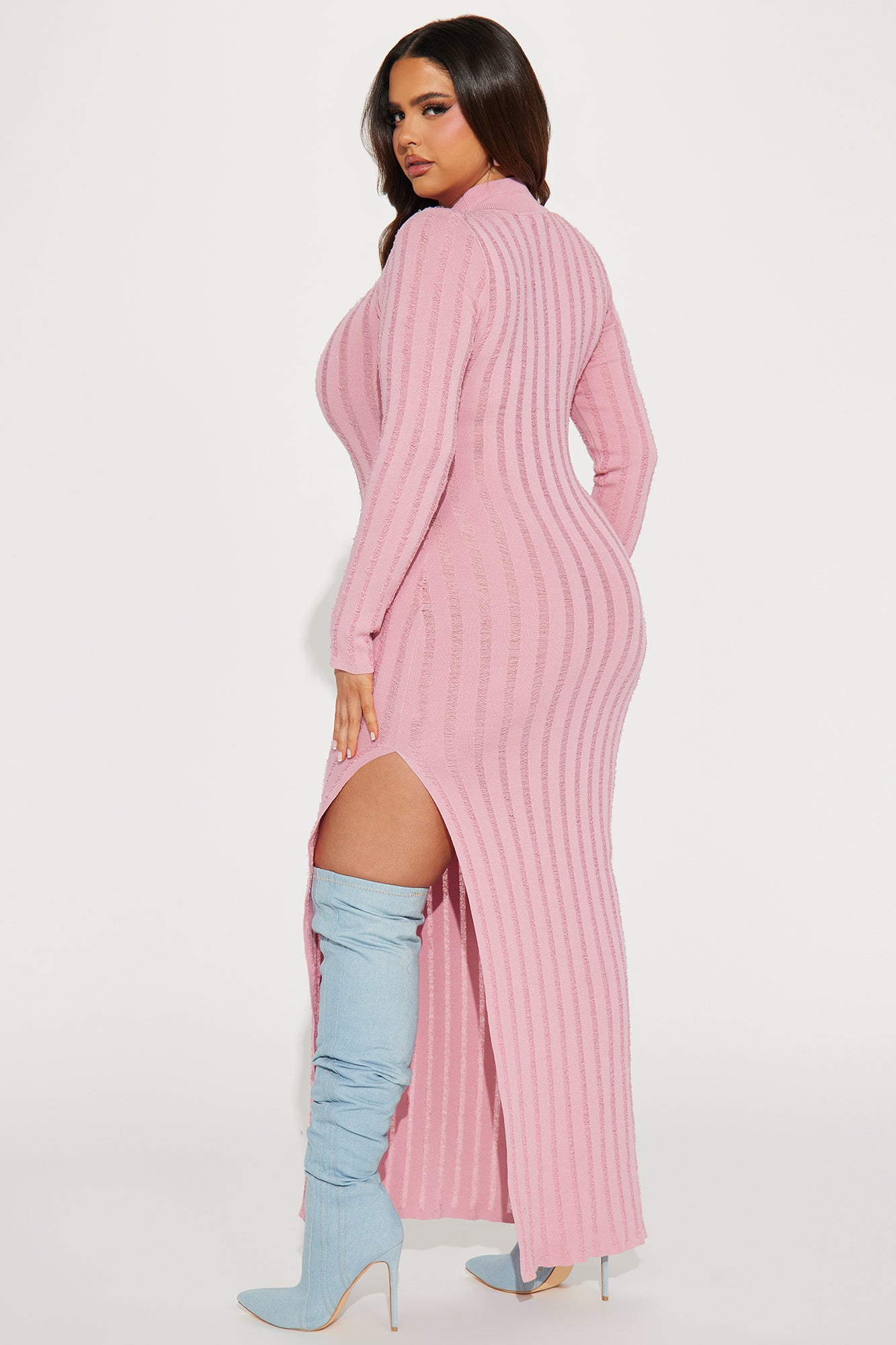 Kayla Sweater Maxi Dress - Mauve