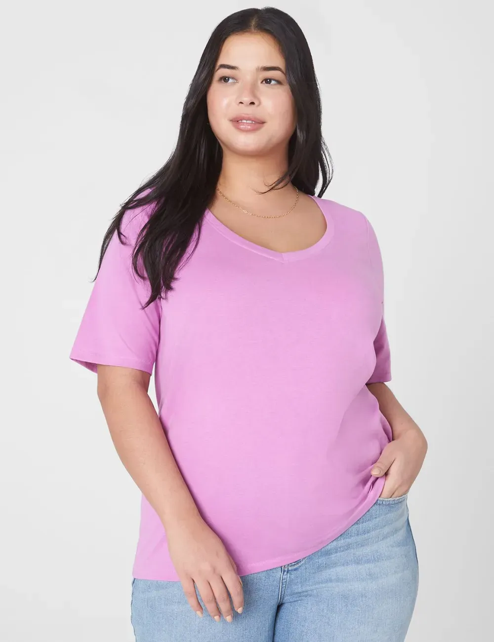 Modern Perfect Sleeve V-Neck Tee