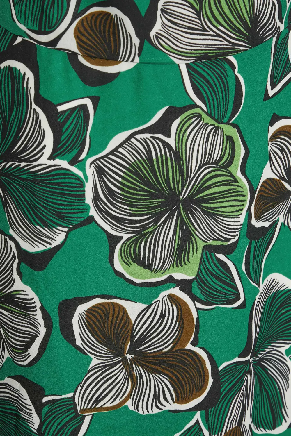 LTS Tall Green Tropical Print Shoulder Tie Maxi Dress