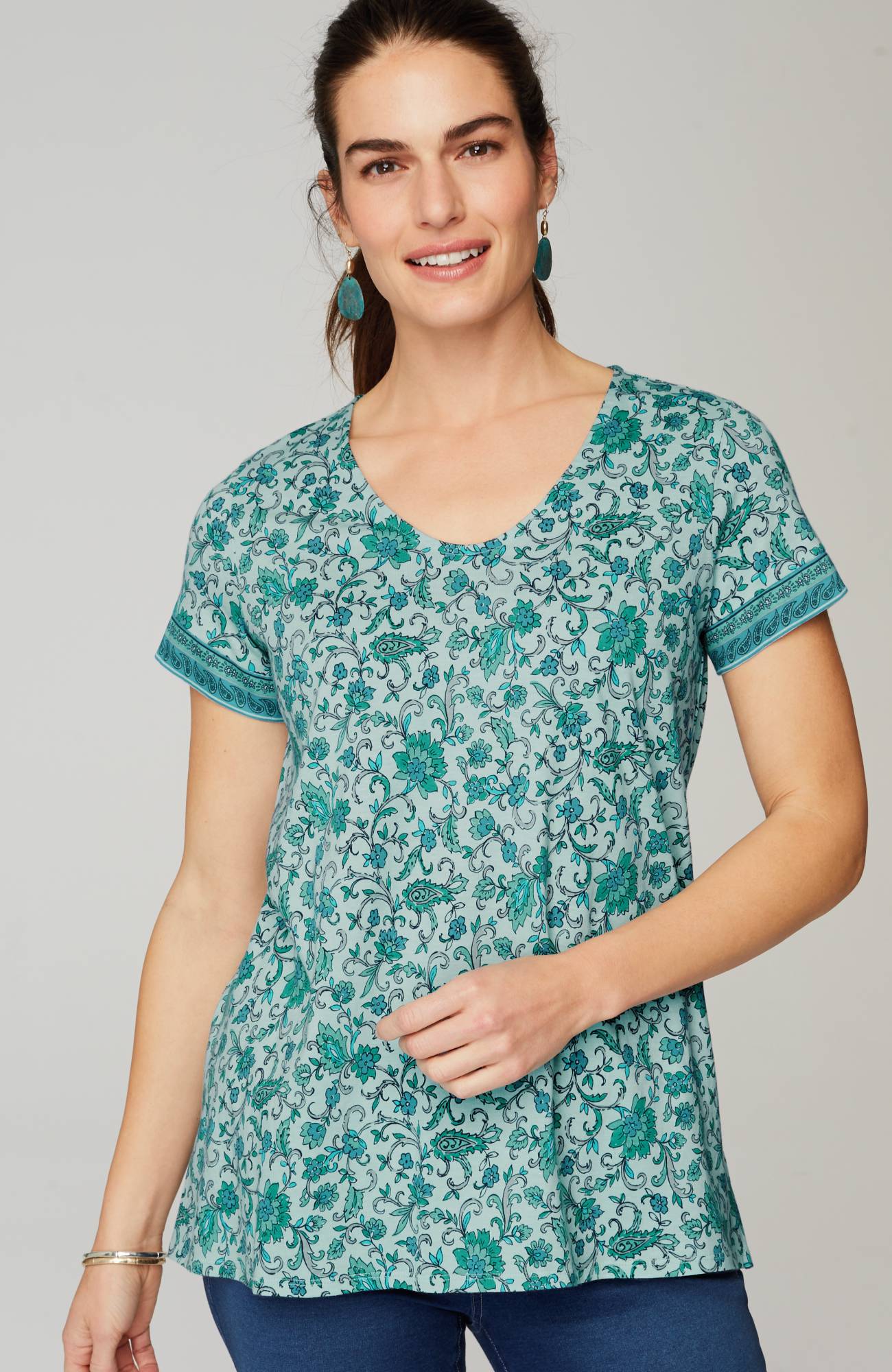 pure jill side-slit elliptical tee