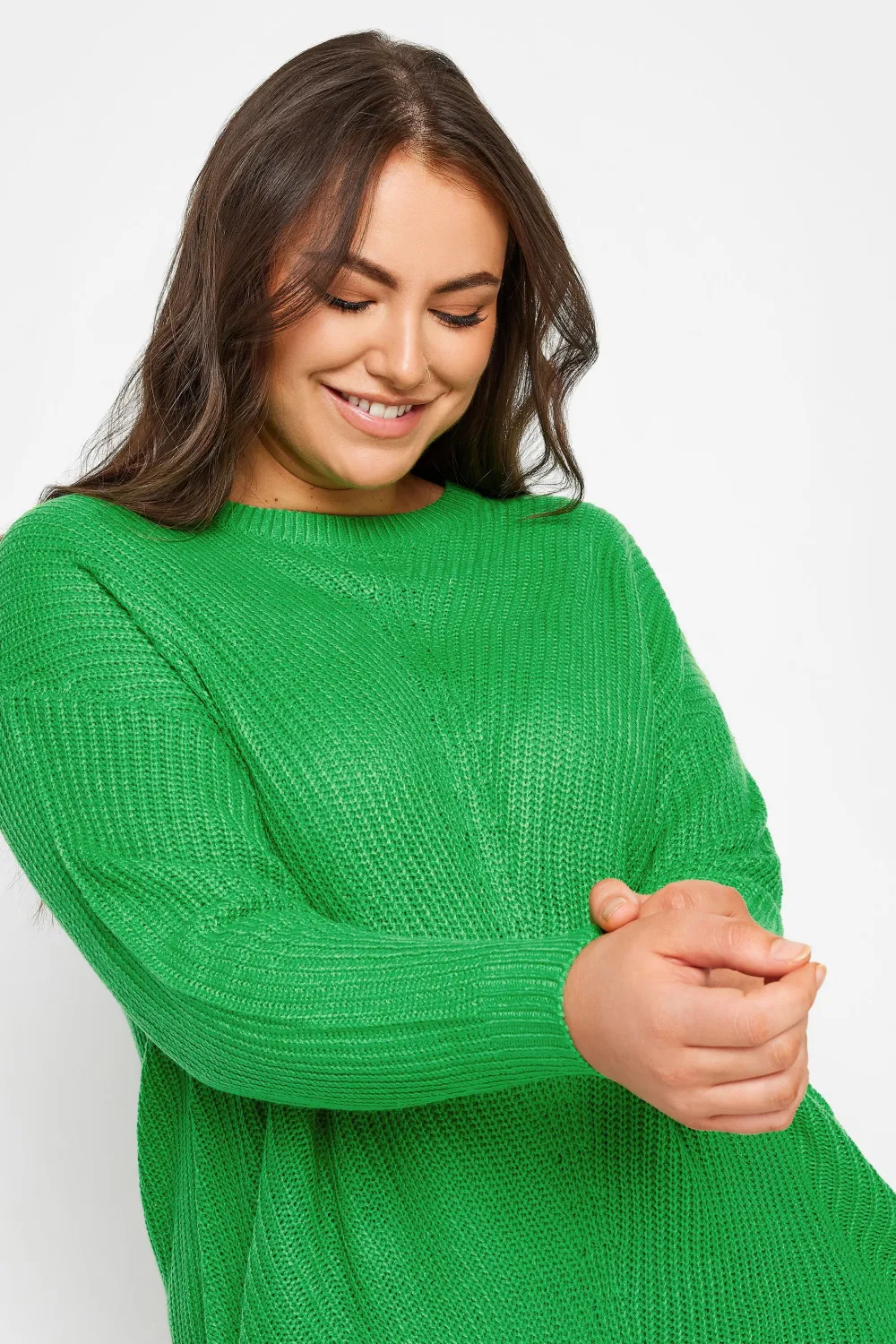 YOURS Curve Black & White Essential Knitted Jumper