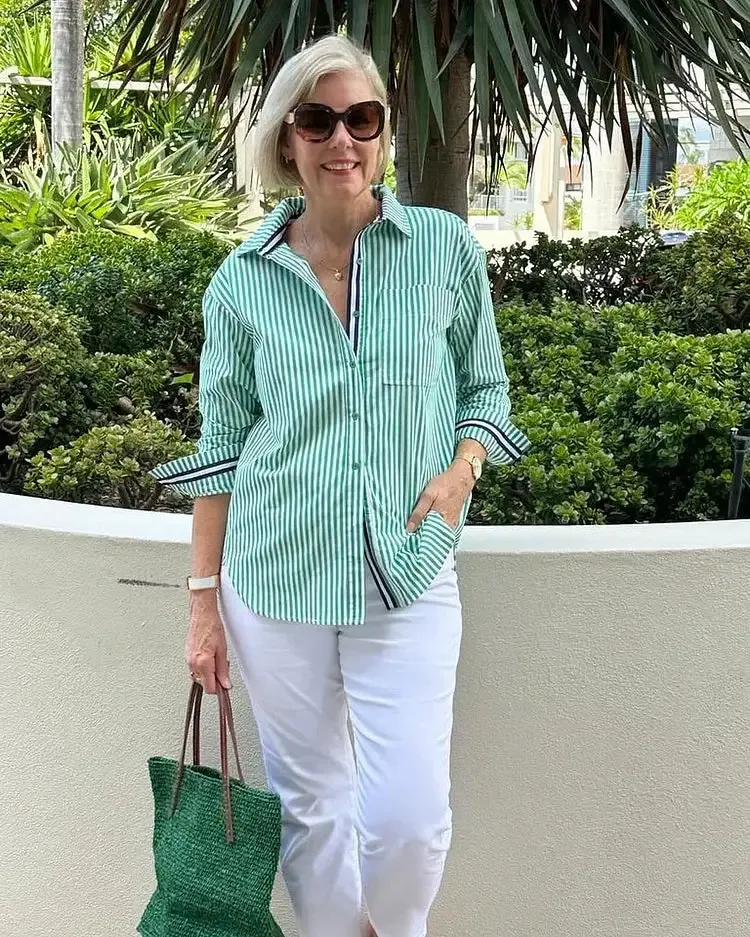 Ula TM | Women's Striped Button-Up Shirt