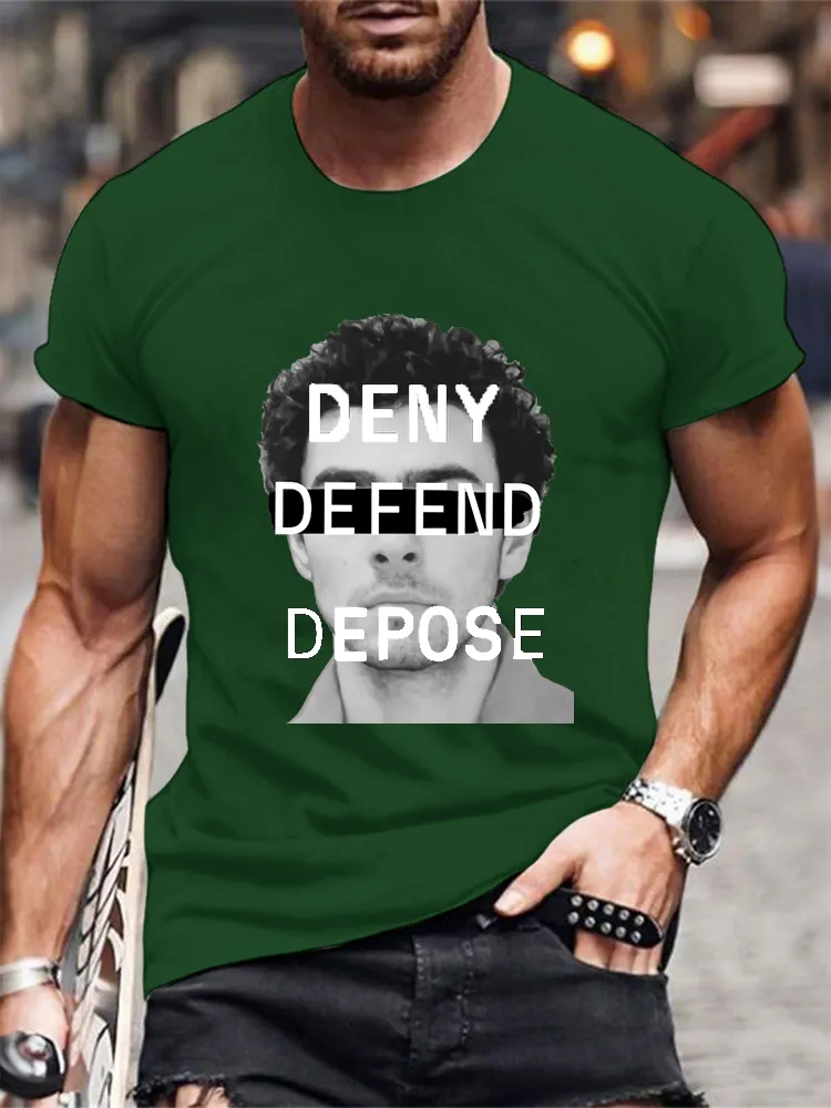 Men'S Deny Defend Depose Short Sleeve Round Neck Pure Cotton T-Shirt
