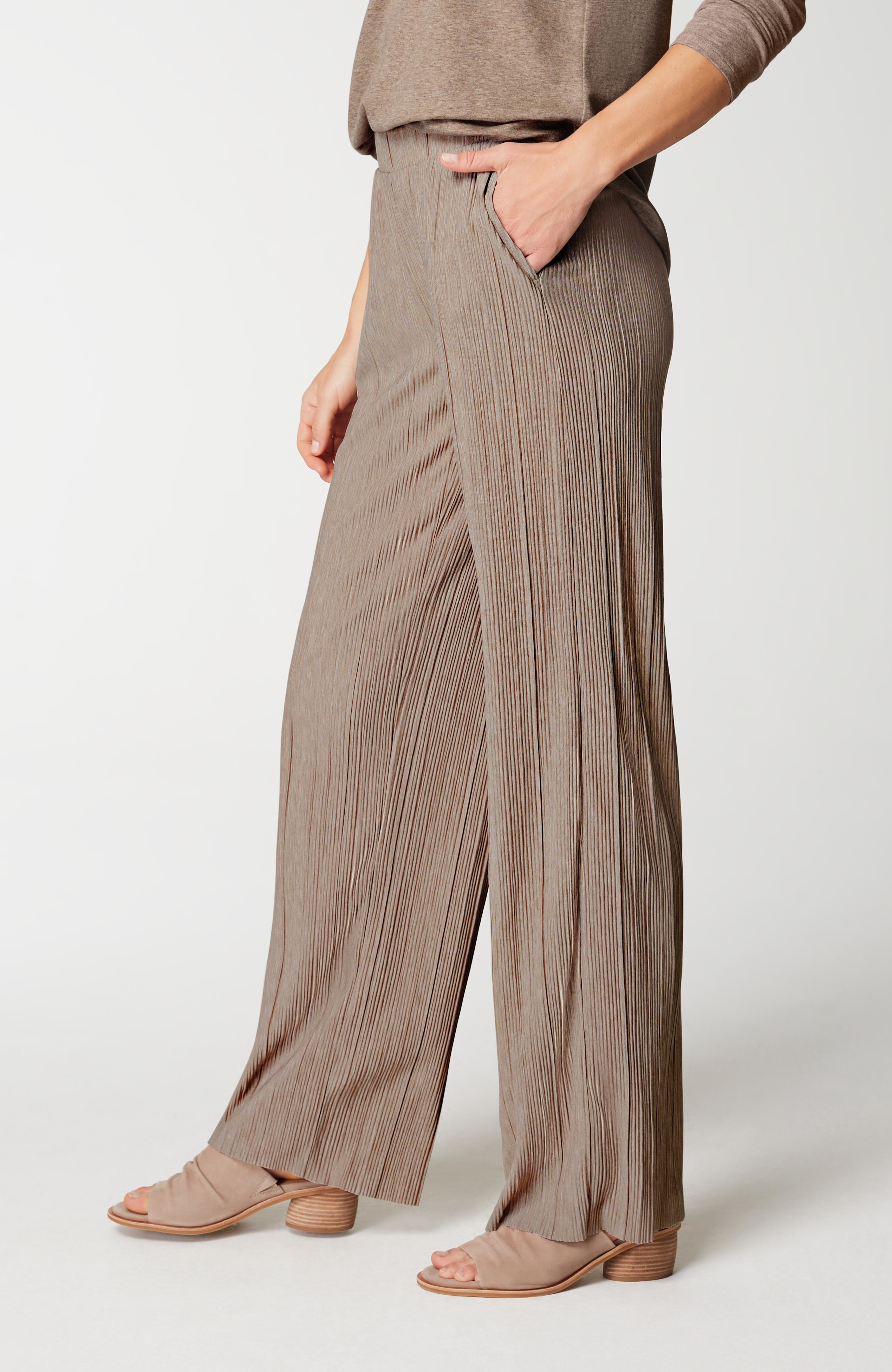 Pure Jill Pleated Wide-Leg Pants