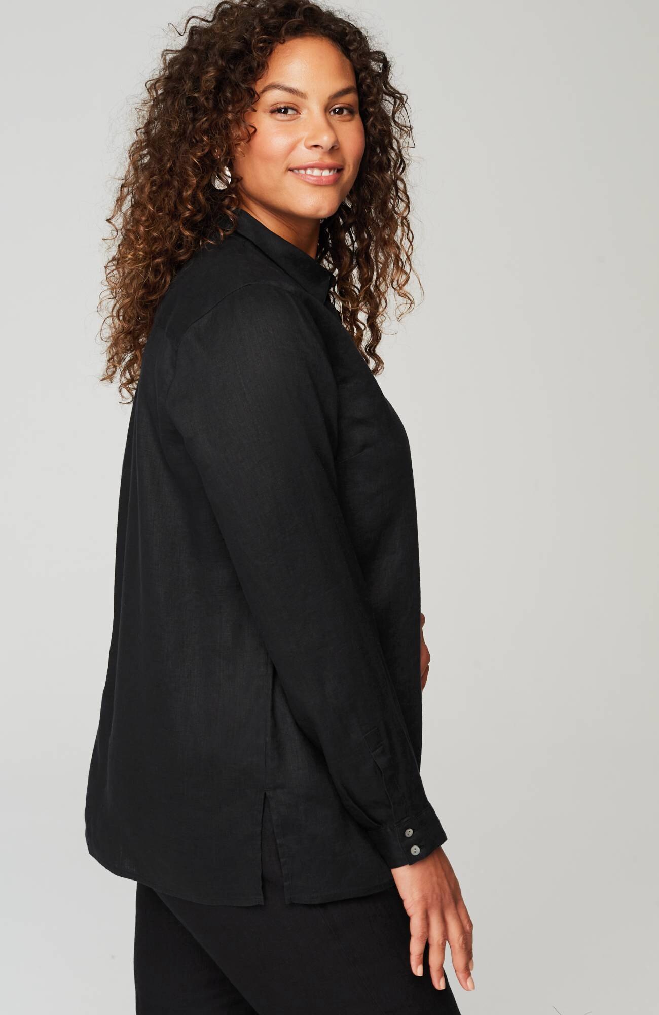 Everyday Linen Button-Front Shirt
