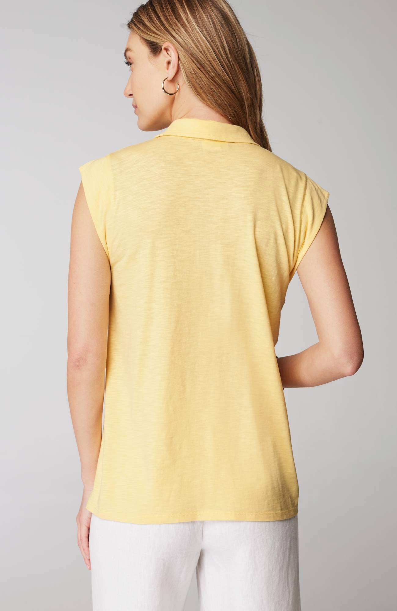 Sleeveless Button-Front Top