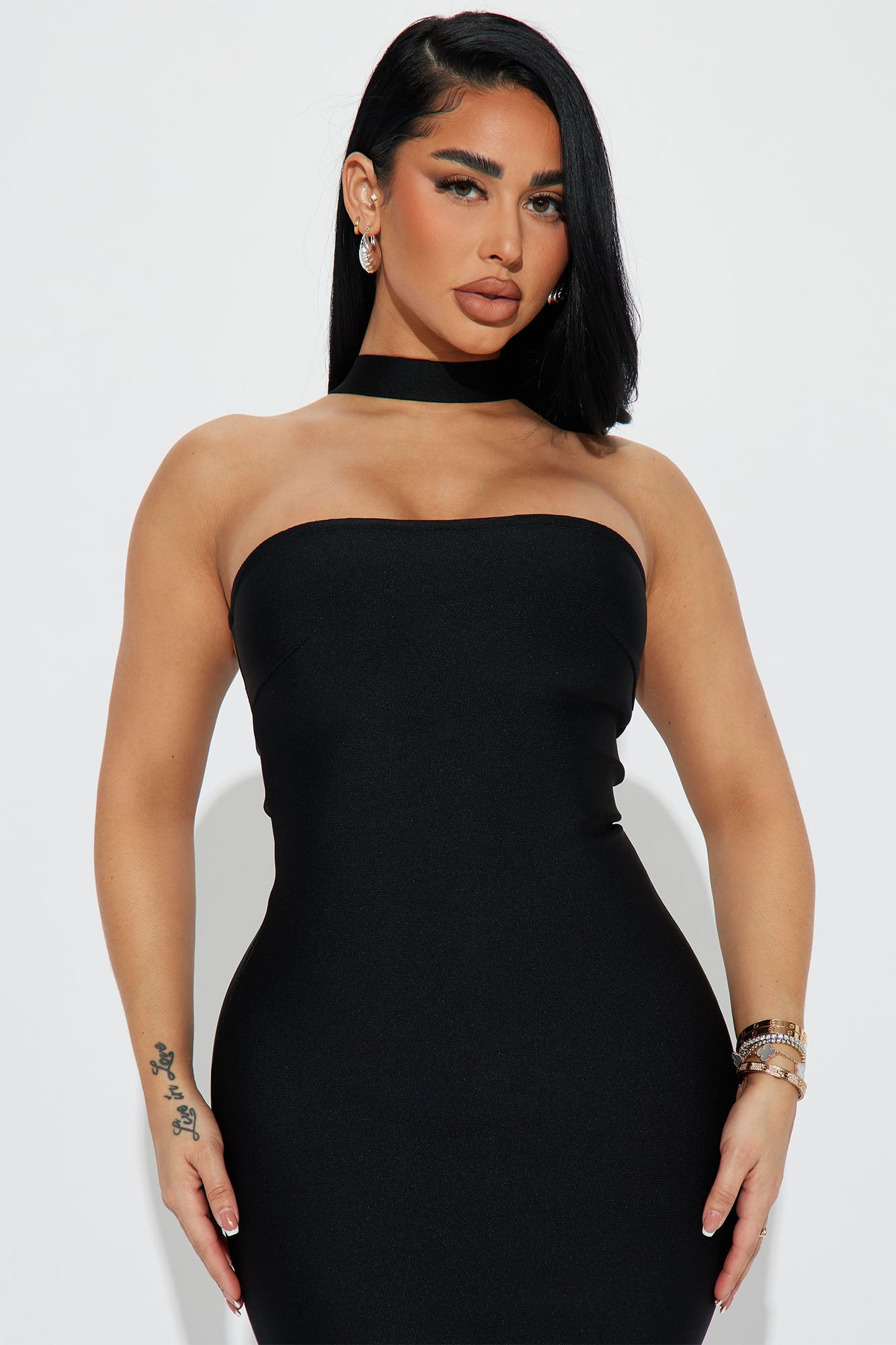 Liliana Bandage Midi Dress - Black