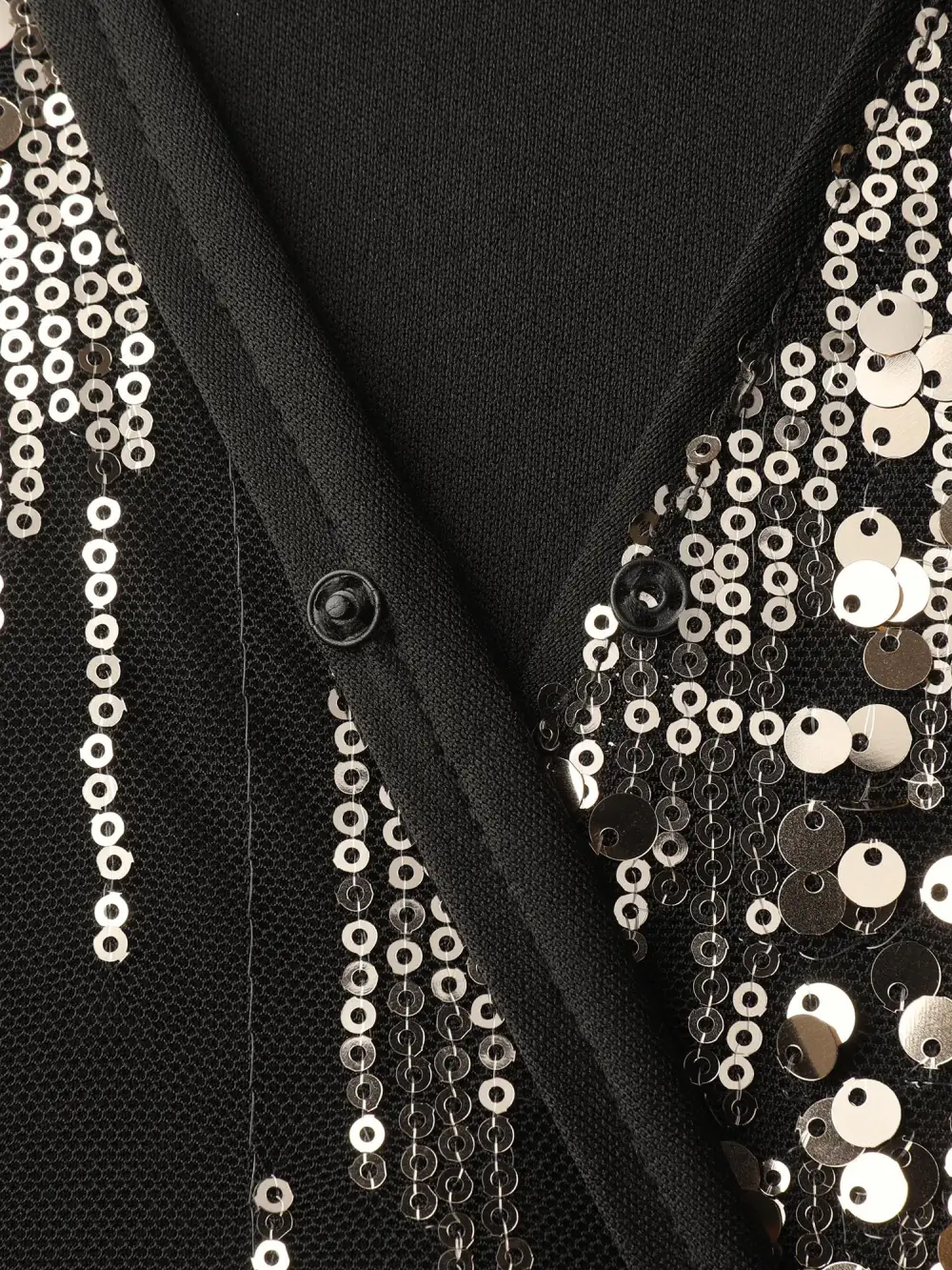 Shimmery Gold Silver Sequin Wrap Party Dress