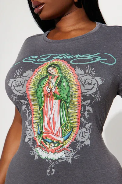 Ed Hardy Mary Mini Dress - Charcoal