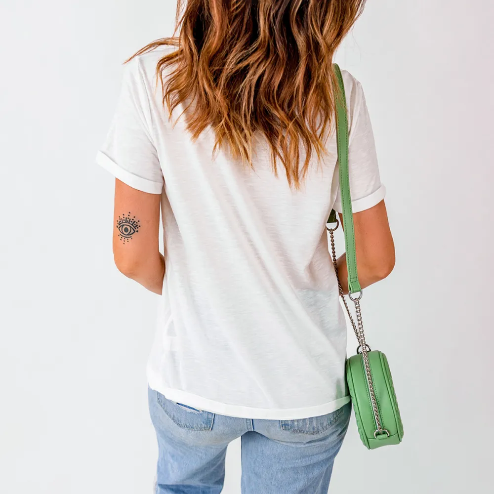 Colorful Easter Bunny Printed Round Neck Short Sleeve T-Shirt