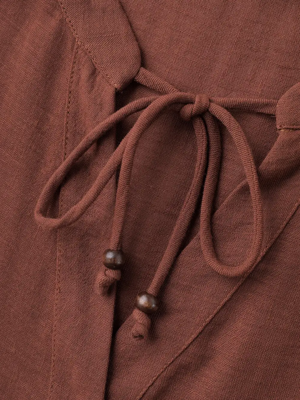 Drawstring Neck Tiered Balloon Sleeve Midi Dress