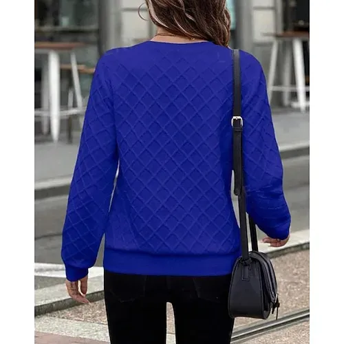 Women's Texture Sweatshirt Waffle Sweatshirt  Pullover Hoodie Sweatshirt Plain Streetwear Casual Long Sleeve Hooded Regular Tops Street Holiday Going out Buttons Black White Pink Wine Fall Winter