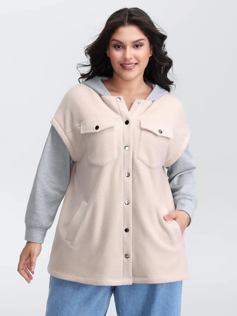 2-In-1 Button Hooded Coat