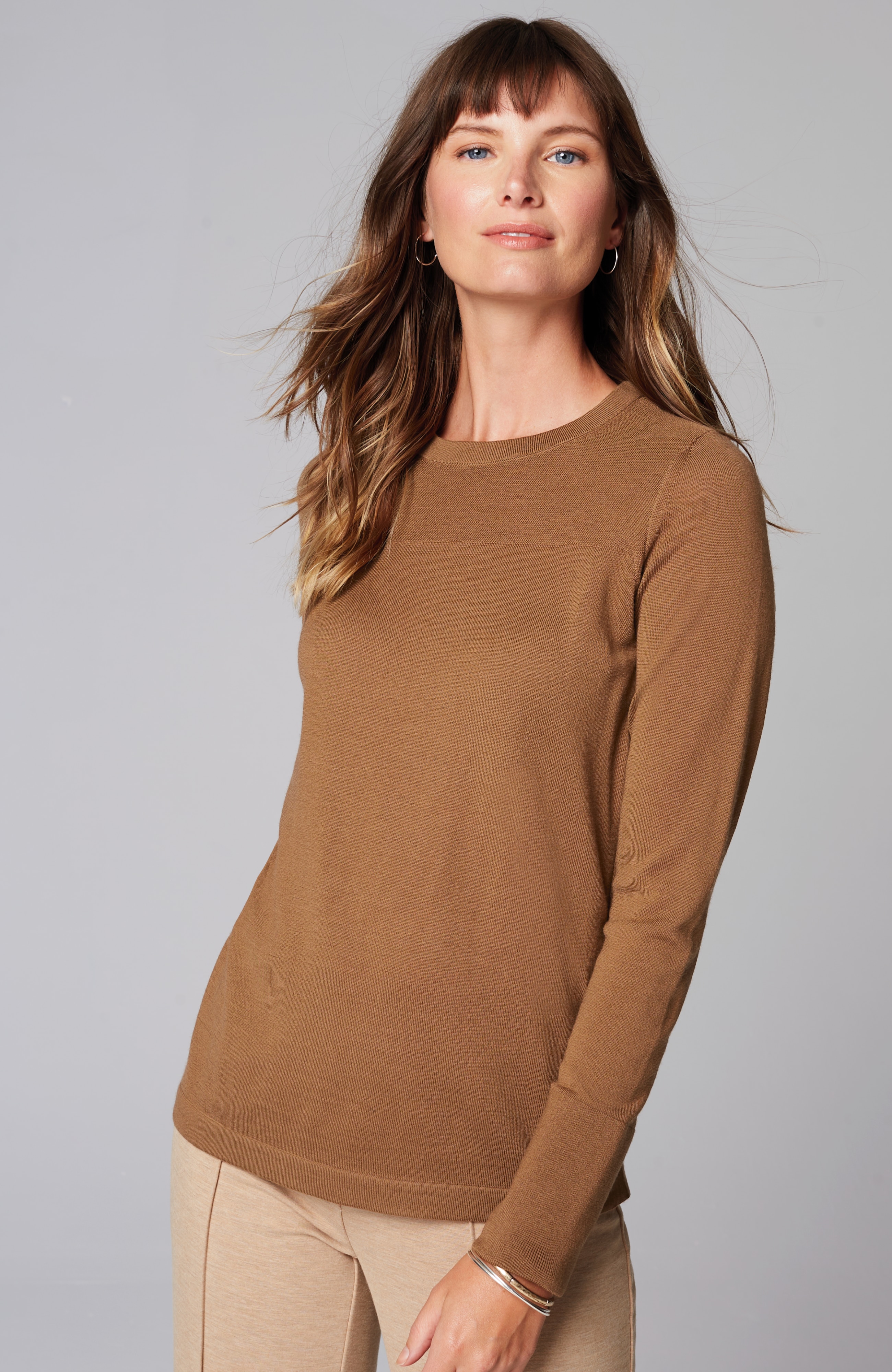Wearever Textured-Yoke Merino Sweater