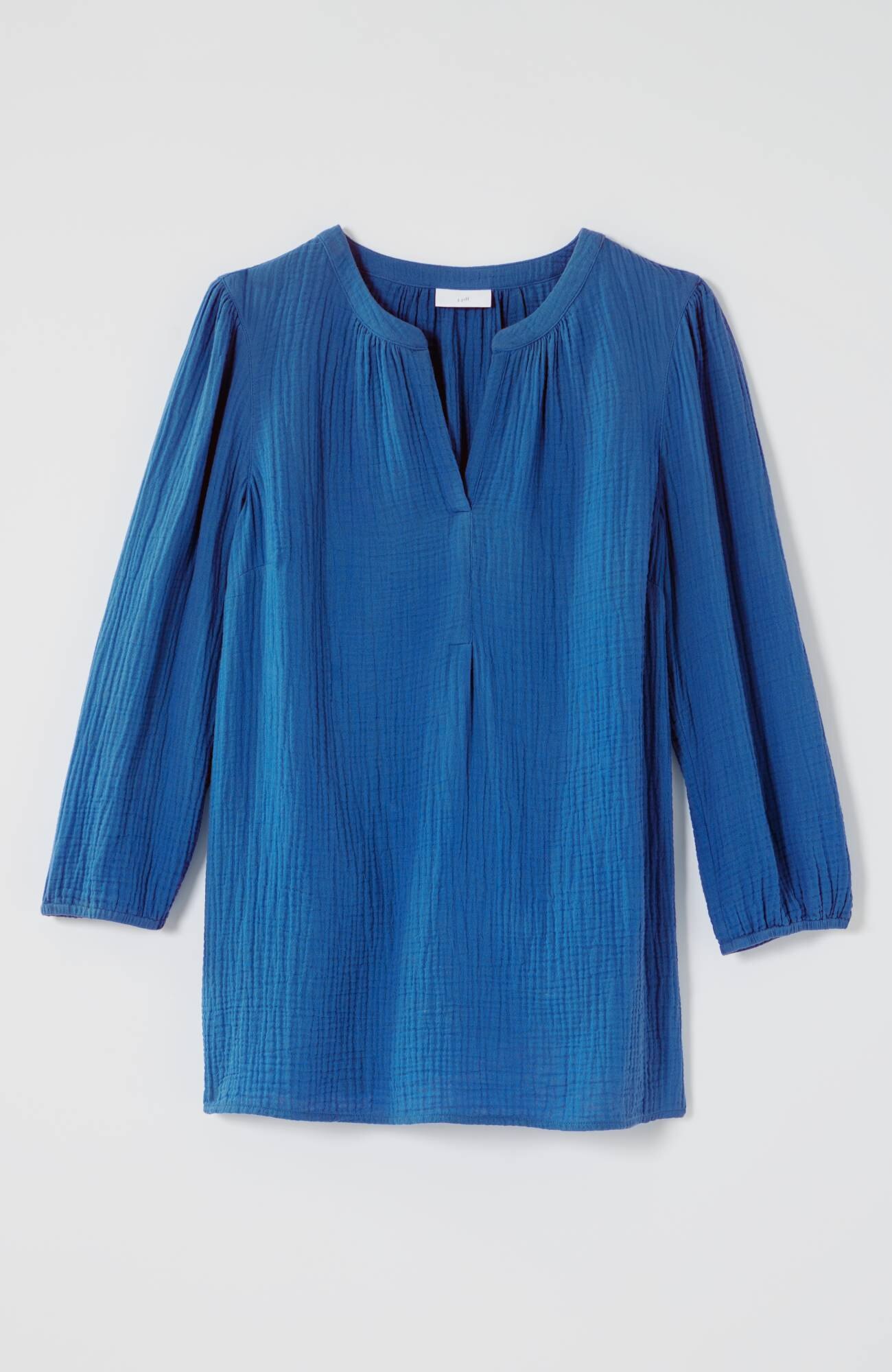 Cotton-Gauze Popover Top