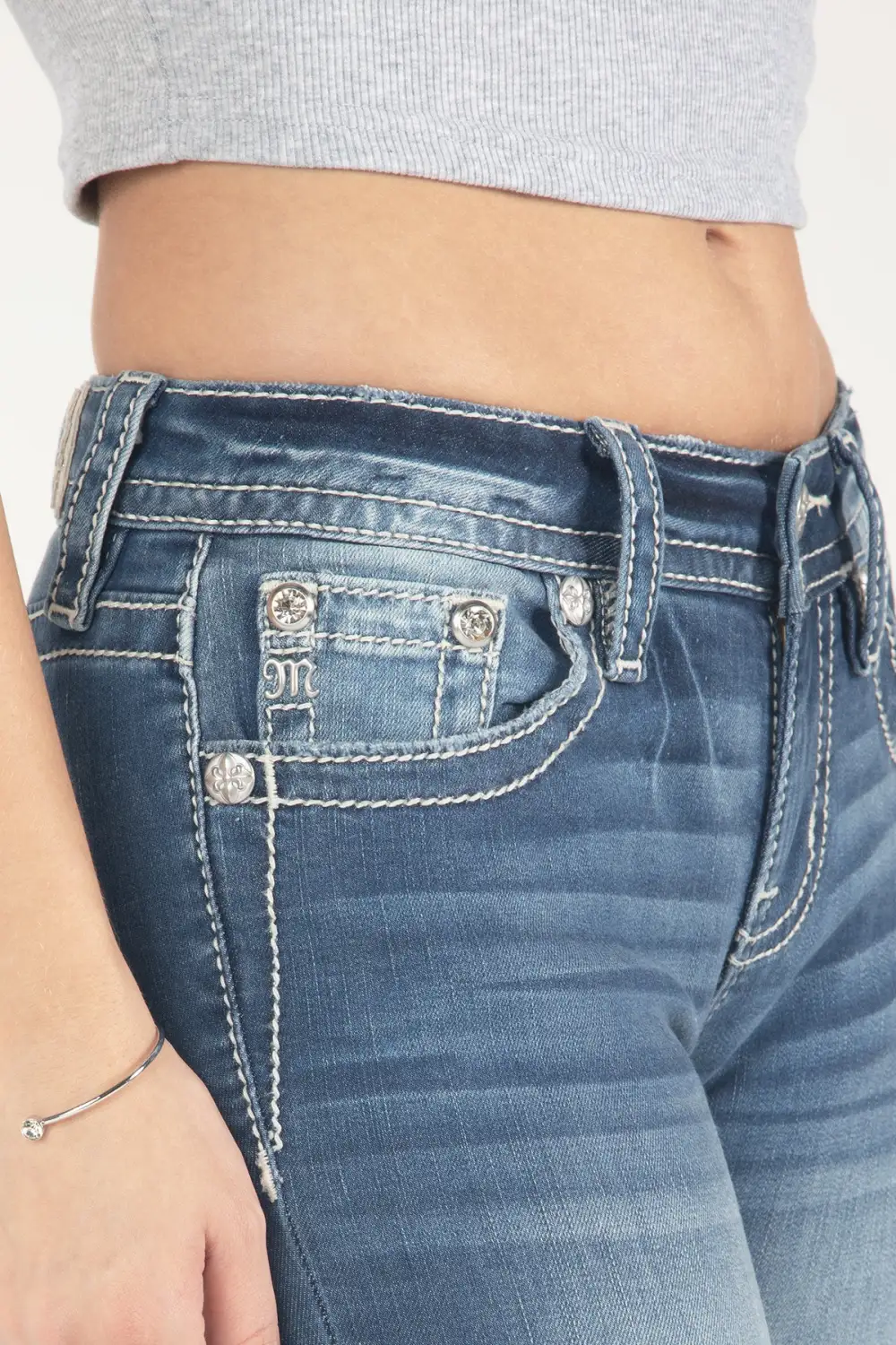 Barely There Fleur De Lis Bootcut Jeans
