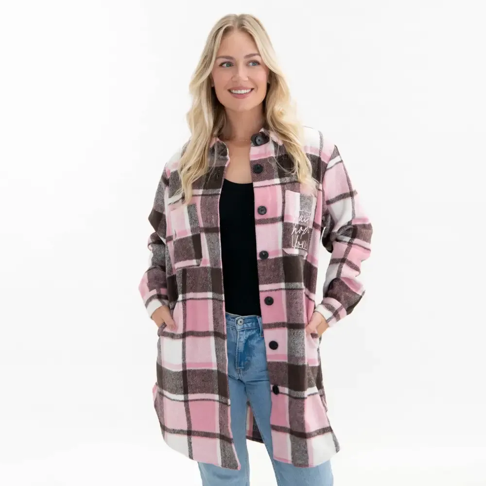 Faith Hope Love Plaid Shacket