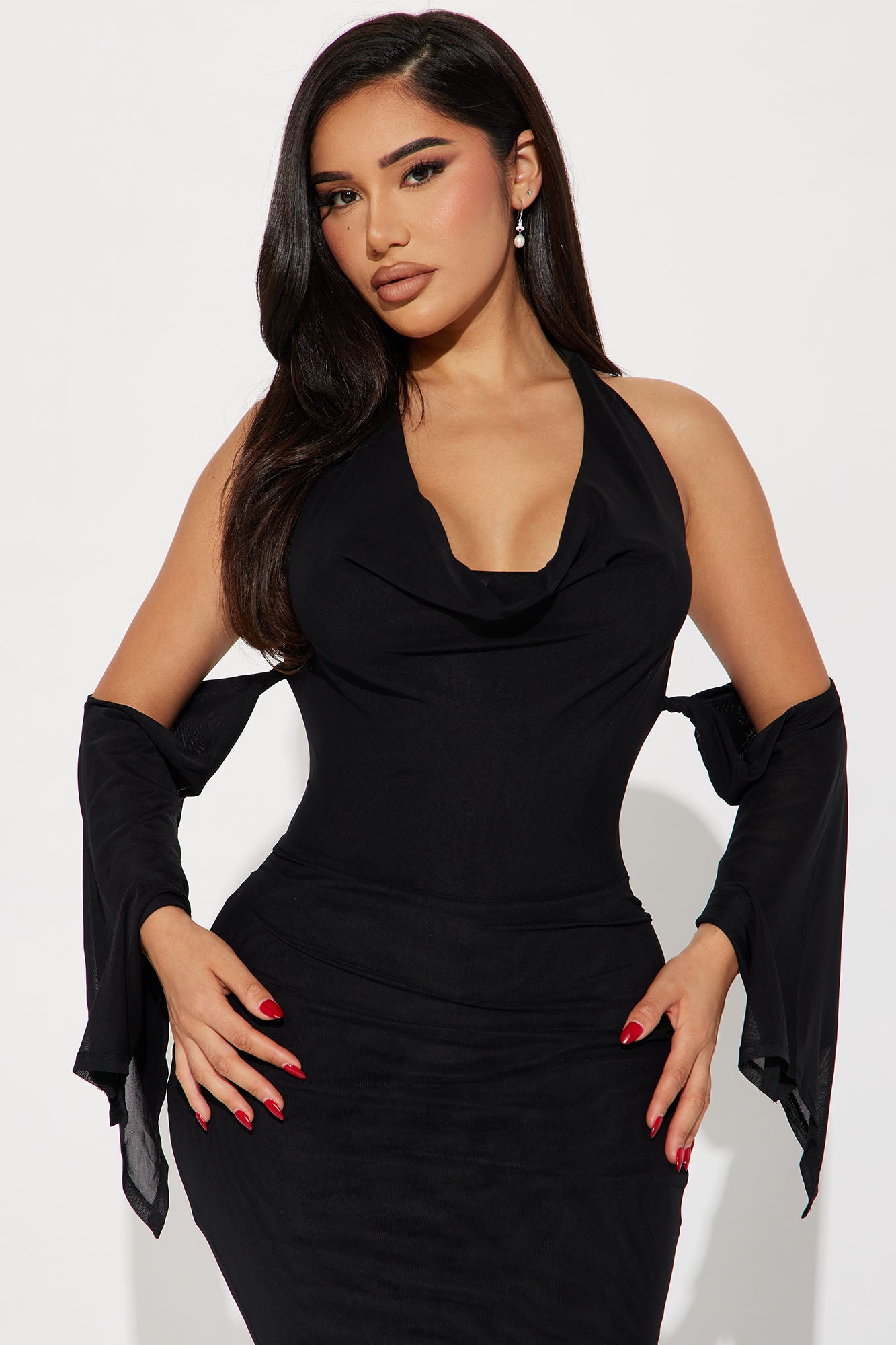Haven Mesh Maxi Dress - Black