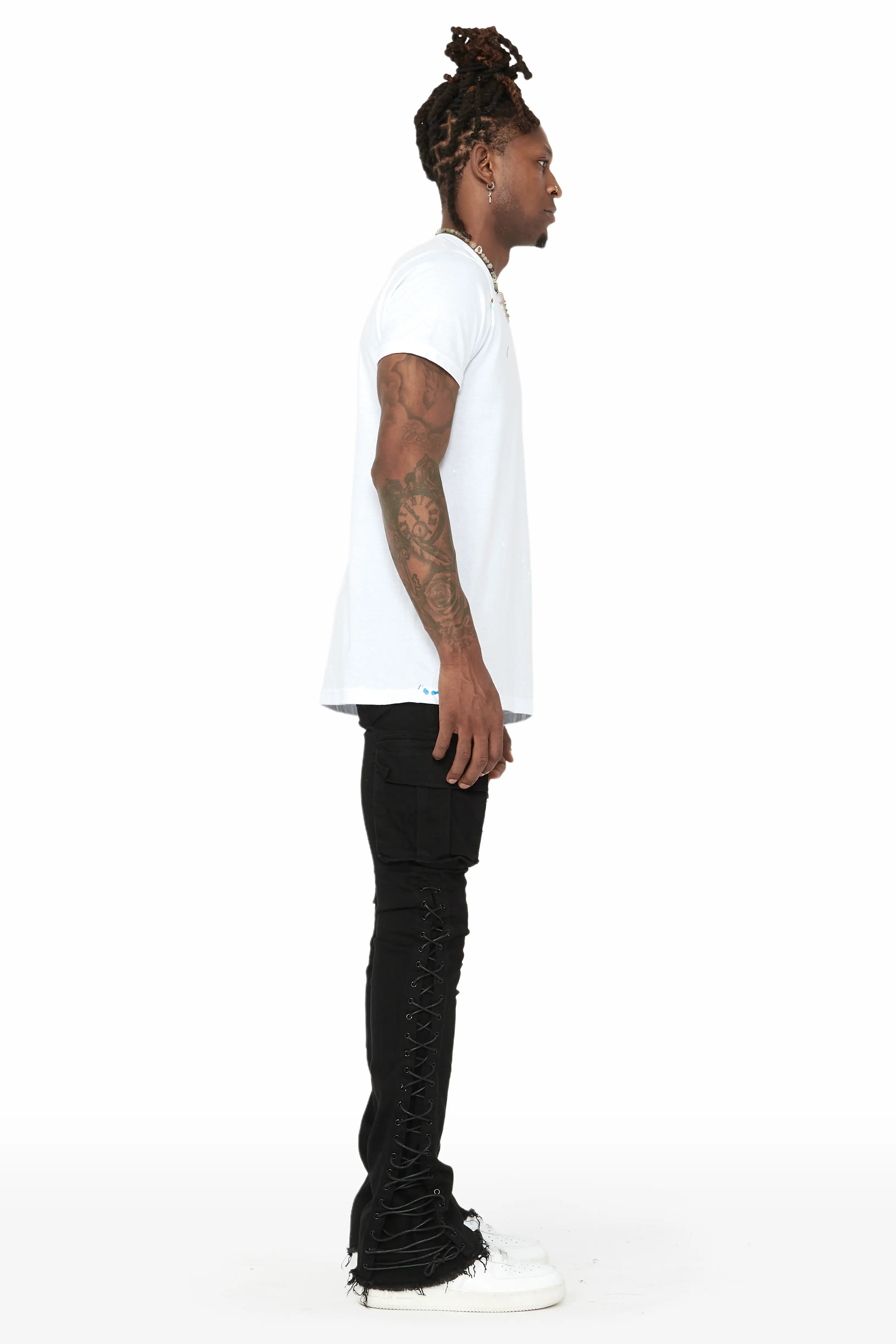 Ronoh Black Stacked Flare Jean